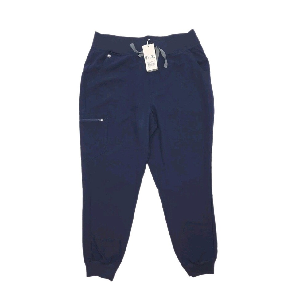 FIGS Scrub Pants Zamora High Waisted Jogger Navy Blue Women Sz Large Petite NEW